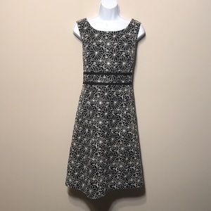 Dress: Talbots. Black & White floral pattern